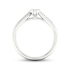 Thumbnail Image 3 of Multi-Diamond Center Oval Promise Ring 1/6 ct tw Round-cut Sterling Silver