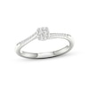 Thumbnail Image 0 of Multi-Diamond Center Cushion Promise Ring 1/6 ct tw Round-cut Sterling Silver