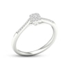 Thumbnail Image 1 of Multi-Diamond Center Cushion Promise Ring 1/6 ct tw Round-cut Sterling Silver