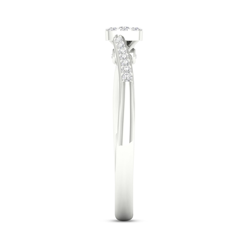 Main Image 3 of Multi-Diamond Cushion Promise Ring 1/6 ct tw Sterling Silver