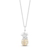 Thumbnail Image 1 of Disney Treasures Lilo & Stitch Diamond Pineapple Necklace 1/15 ct tw Sterling Silver & 10K Yellow Gold 19&quot;