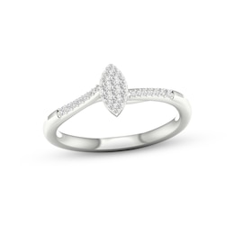 Multi-Diamond Marquise Promise Ring 1/6 ct tw Sterling Silver