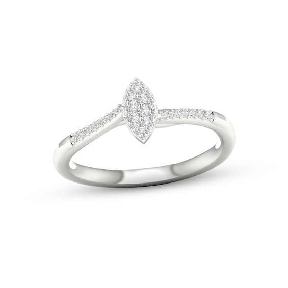 Multi-Diamond Marquise Promise Ring 1/6 ct tw Sterling Silver
