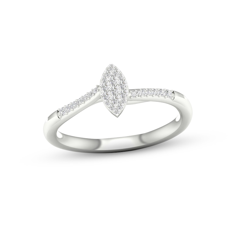 Main Image 1 of Multi-Diamond Marquise Promise Ring 1/6 ct tw Sterling Silver