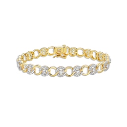 Lab-Created Diamonds by KAY Circle Link Bracelet 2 ct tw 14K Yellow Gold 7&quot;