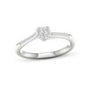 Thumbnail Image 0 of Multi-Diamond Center Heart Promise Ring 1/6 ct tw Round-cut Sterling Silver