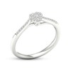 Thumbnail Image 1 of Multi-Diamond Center Heart Promise Ring 1/6 ct tw Round-cut Sterling Silver