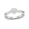 Thumbnail Image 0 of Multi-Diamond Center Heart Promise Ring 1/6 ct tw Round-cut Sterling Silver