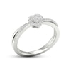 Thumbnail Image 2 of Multi-Diamond Heart Halo Promise Ring 1/6 ct tw Sterling Silver