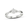 Thumbnail Image 0 of Multi-Diamond Center Pear Twist Promise Ring 1/6 ct tw Round-cut Sterling Silver