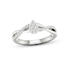Thumbnail Image 1 of Multi-Diamond Pear-Shaped Twist Promise Ring 1/6 ct tw Sterling Silver
