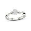 Thumbnail Image 1 of Multi-Diamond Oval Promise Ring 1/6 ct tw Sterling Silver
