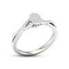 Thumbnail Image 2 of Multi-Diamond Oval Promise Ring 1/6 ct tw Sterling Silver