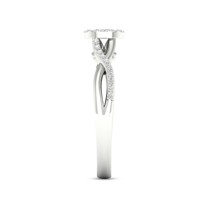 Main Image 3 of Multi-Diamond Oval Promise Ring 1/6 ct tw Sterling Silver