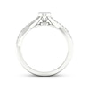 Thumbnail Image 4 of Multi-Diamond Oval Promise Ring 1/6 ct tw Sterling Silver