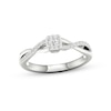 Thumbnail Image 0 of Multi-Diamond Center Cushion Twist Promise Ring 1/6 ct tw Round-cut Sterling Silver