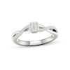Thumbnail Image 1 of Multi-Diamond Cushion Promise Ring 1/6 ct tw Sterling Silver
