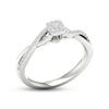 Thumbnail Image 1 of Multi-Diamond Center Cushion Twist Promise Ring 1/6 ct tw Round-cut Sterling Silver