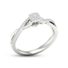 Thumbnail Image 2 of Multi-Diamond Cushion Promise Ring 1/6 ct tw Sterling Silver
