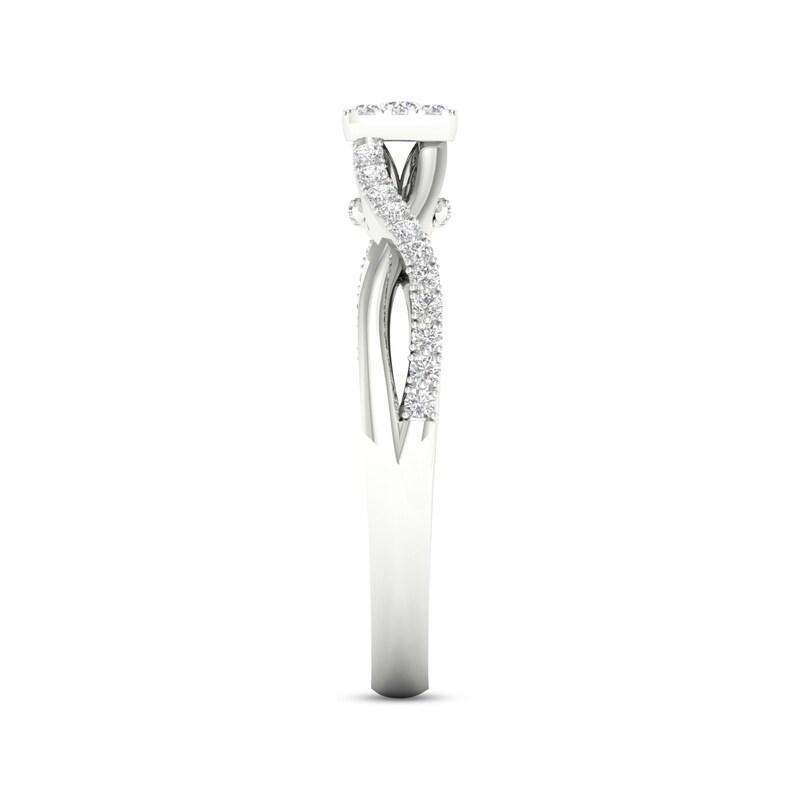 Main Image 3 of Multi-Diamond Cushion Promise Ring 1/6 ct tw Sterling Silver
