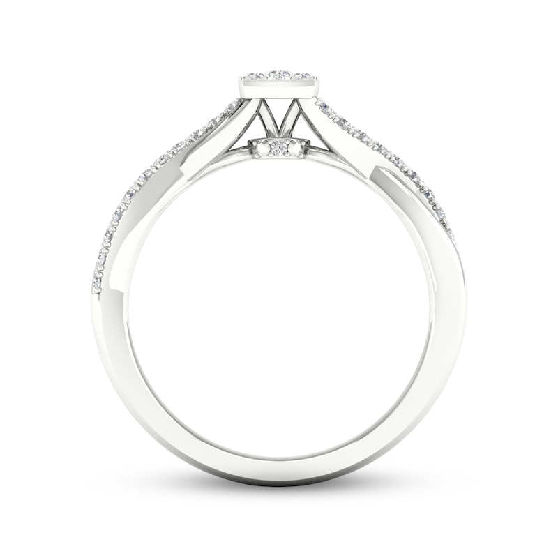 Main Image 4 of Multi-Diamond Cushion Promise Ring 1/6 ct tw Sterling Silver