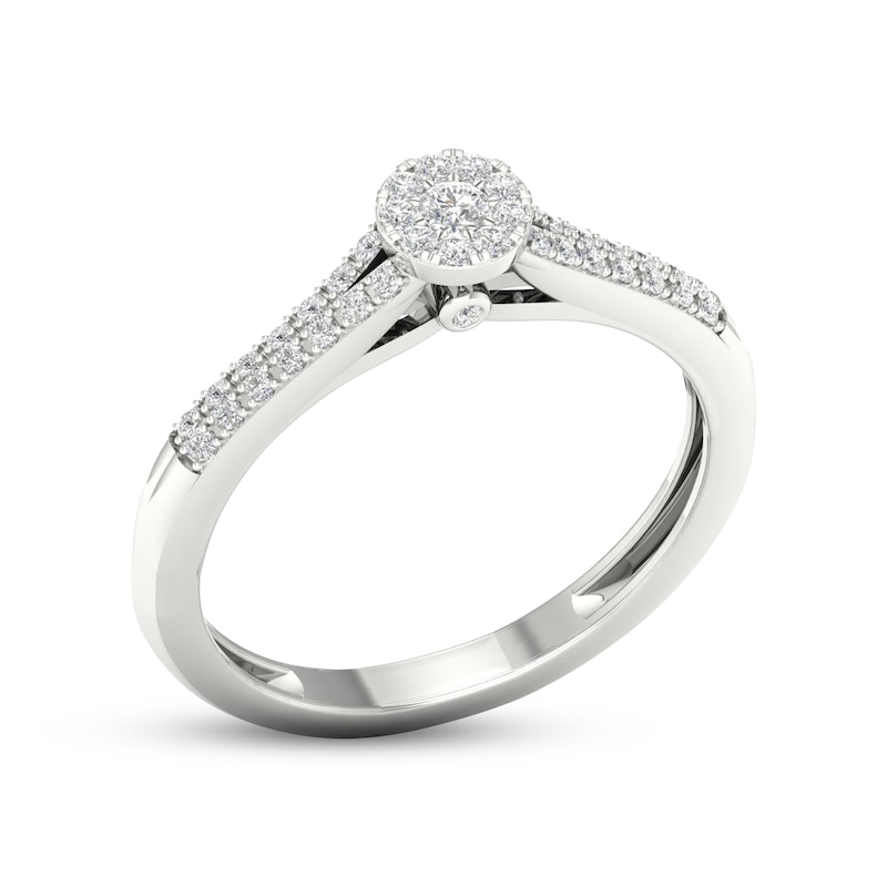 Main Image 2 of Multi-Diamond Circle Promise Ring 1/6 ct tw Sterling Silver