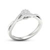 Thumbnail Image 1 of Multi-Diamond Center Round Twist Promise Ring 1/6 ct tw Round-cut Sterling Silver