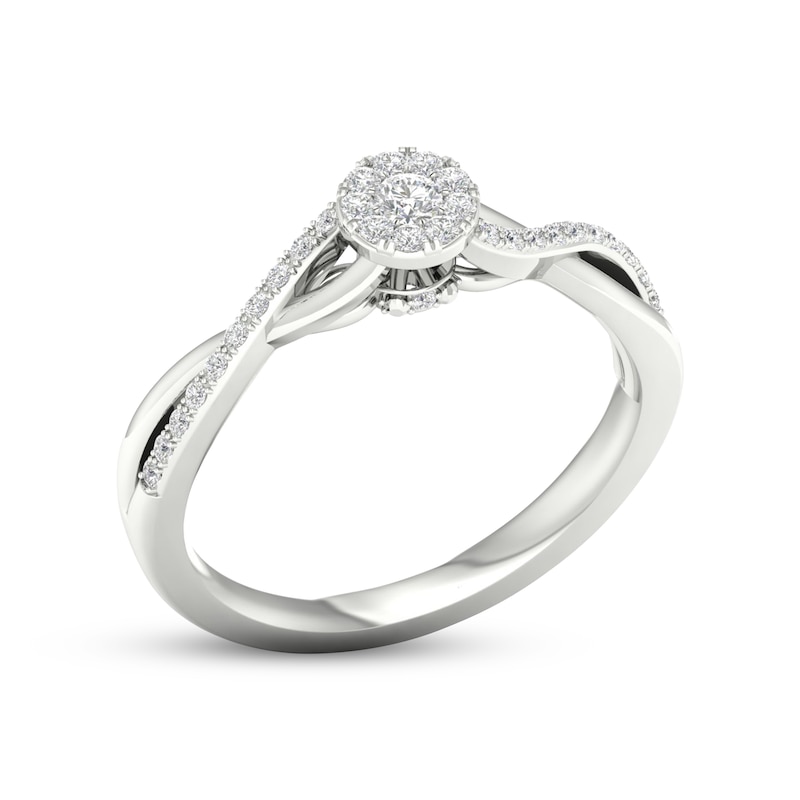Main Image 2 of Multi-Diamond Circle Promise Ring 1/6 ct tw Sterling Silver