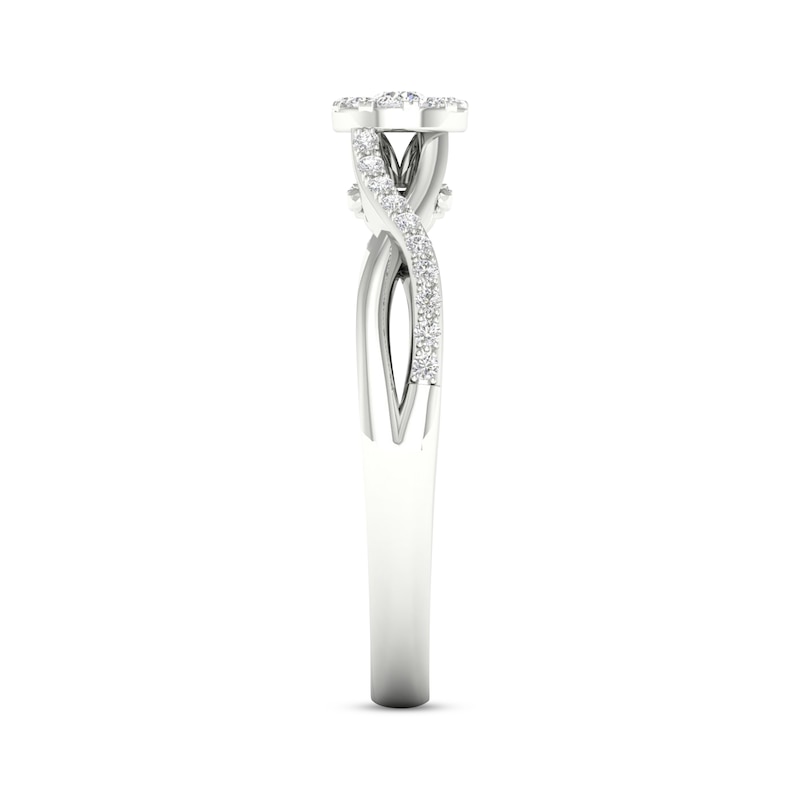 Main Image 3 of Multi-Diamond Circle Promise Ring 1/6 ct tw Sterling Silver