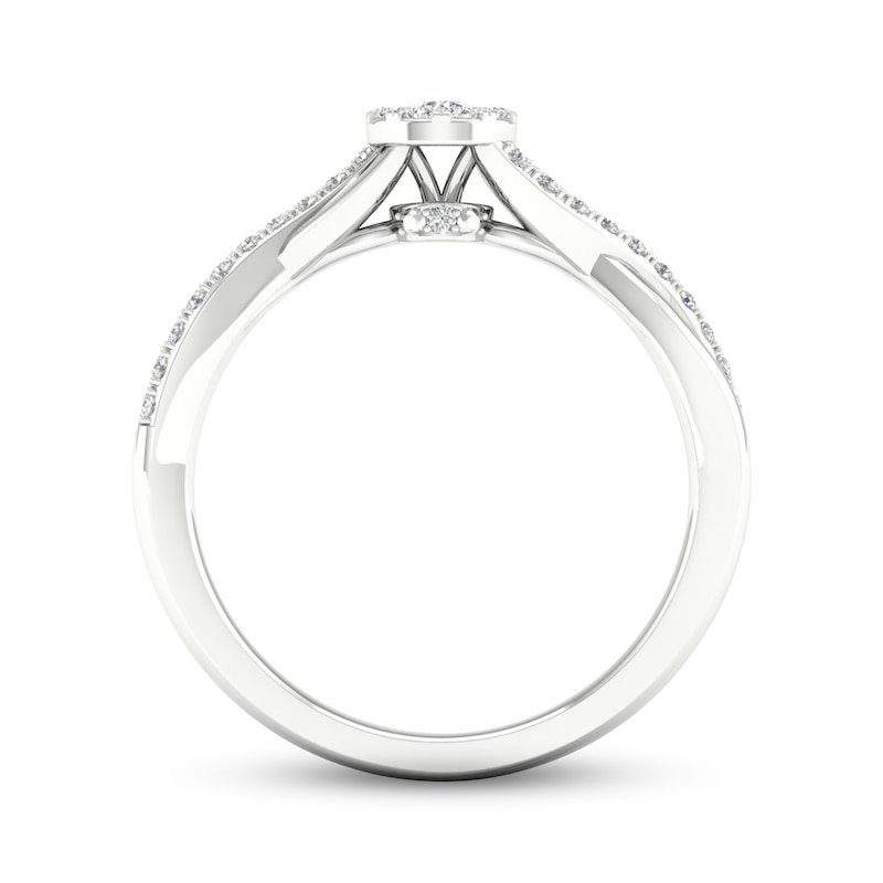 Main Image 4 of Multi-Diamond Circle Promise Ring 1/6 ct tw Sterling Silver