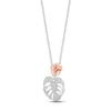 Thumbnail Image 0 of Disney Treasures Lilo & Stitch Diamond Palm Leaf Necklace 1/10 ct tw Sterling Silver & 10K Rose Gold 17.25"