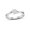 Thumbnail Image 0 of Multi-Diamond Center Heart Twist Promise Ring 1/6 ct tw Round-cut Sterling Silver