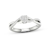 Thumbnail Image 1 of Multi-Diamond Heart Twist Promise Ring 1/6 ct tw Sterling Silver