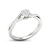 Thumbnail Image 1 of Multi-Diamond Center Heart Twist Promise Ring 1/6 ct tw Round-cut Sterling Silver