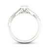 Thumbnail Image 3 of Multi-Diamond Center Heart Twist Promise Ring 1/6 ct tw Round-cut Sterling Silver
