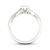 Thumbnail Image 4 of Multi-Diamond Heart Twist Promise Ring 1/6 ct tw Sterling Silver