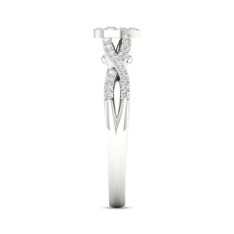 Main Image 3 of Multi-Diamond Teardrop Twist Promise Ring 1/6 ct tw Sterling Silver