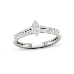 Multi-Diamond Marquise Promise Ring 1/6 ct tw Sterling Silver
