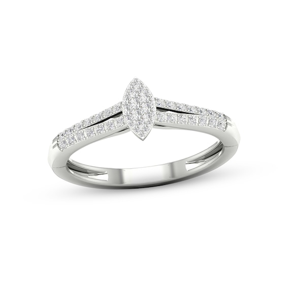 Multi-Diamond Marquise Promise Ring 1/6 ct tw Sterling Silver