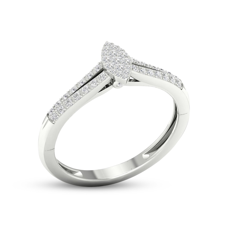 Main Image 2 of Multi-Diamond Marquise Promise Ring 1/6 ct tw Sterling Silver