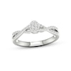 Thumbnail Image 1 of Multi-Diamond Oval Twist Promise Ring 1/6 ct tw Sterling Silver