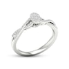 Thumbnail Image 2 of Multi-Diamond Oval Twist Promise Ring 1/6 ct tw Sterling Silver