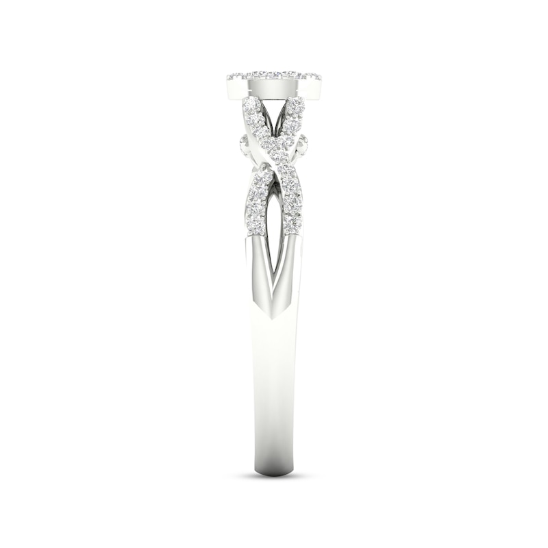 Main Image 3 of Multi-Diamond Oval Twist Promise Ring 1/6 ct tw Sterling Silver