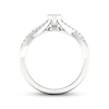 Thumbnail Image 3 of Multi-Diamond Center Oval Twist Promise Ring 1/6 ct tw Round-cut Sterling Silver