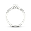 Thumbnail Image 4 of Multi-Diamond Oval Twist Promise Ring 1/6 ct tw Sterling Silver