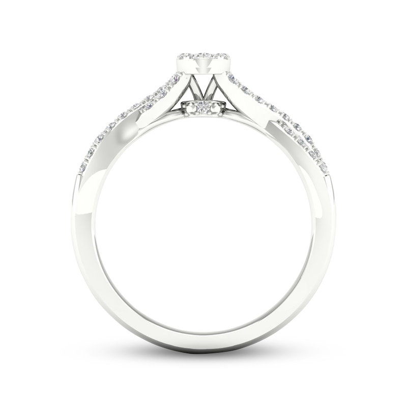 Main Image 4 of Multi-Diamond Oval Twist Promise Ring 1/6 ct tw Sterling Silver