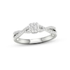 Thumbnail Image 1 of Multi-Diamond Cushion Twist Promise Ring 1/6 ct tw Sterling Silver