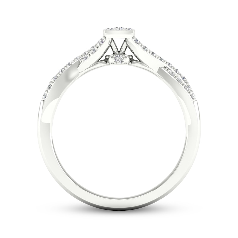 Main Image 4 of Multi-Diamond Cushion Twist Promise Ring 1/6 ct tw Sterling Silver