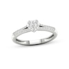 Multi-Diamond Center Heart Promise Ring 1/6 ct tw Round-cut Sterling Silver