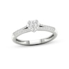Thumbnail Image 1 of Multi-Diamond Heart Split Shank Promise Ring 1/6 ct tw Sterling Silver